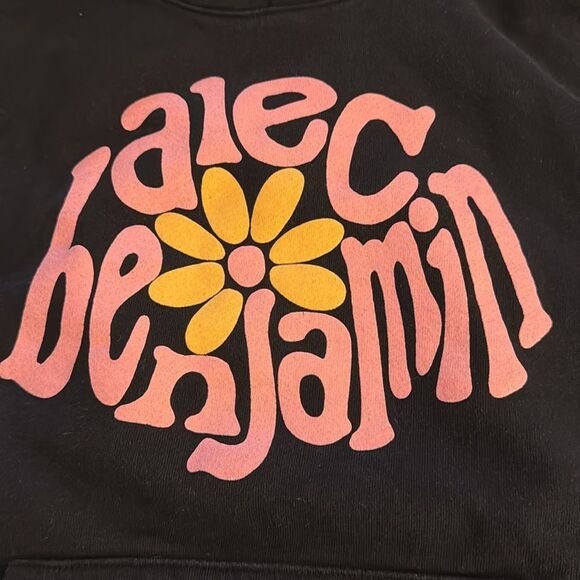 Los Angeles Apparel Alec Benjamin Flower Print Tour Black Hoodie. Unisex. - Picture 5 of 9